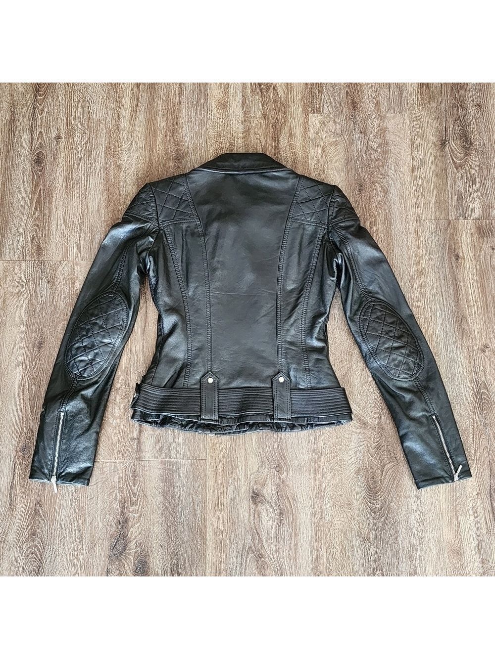 Danier Black Leather Biker Jacket #1814 - Picture 5 of 15